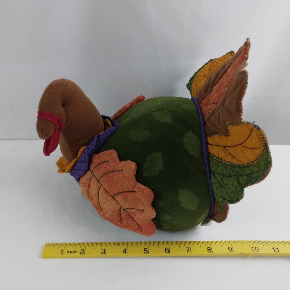 Hallmark Plush Stuffed Turkey Thanksgiving Table Decor Fall Colors - Picture 9 of 11